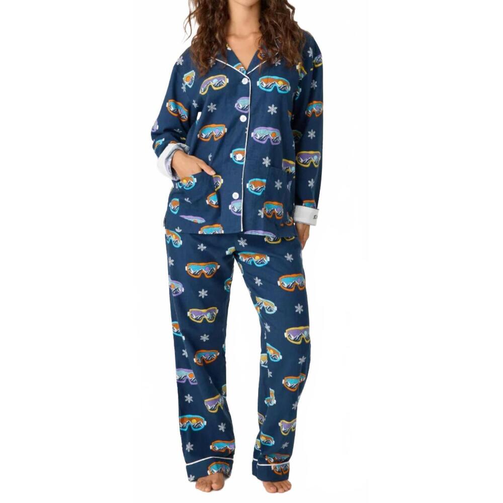 NEW PJ SALVAGE flannels ski you later pajama set in navy